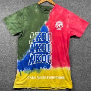 AKOO Shirt Men's Medium Cash Rules Everything Tie Dye Graphic T-Shirt